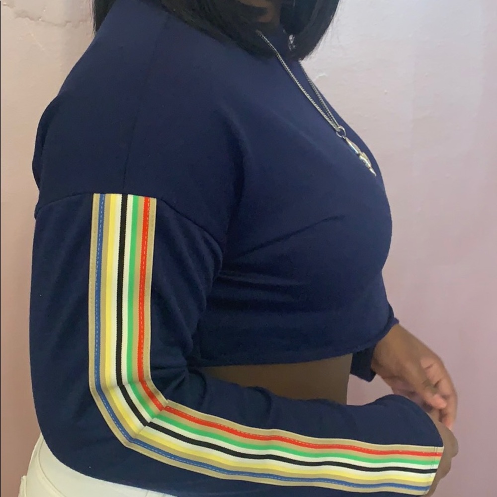 Cropped long sleeve sweater